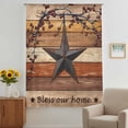 thumbnail image 3 of Texas Star Vintage Sheer Curtains 45 Inches Long, Berry Burnt Orange Brown Wooden Light Filering Curtains, Breathable Simi Curtain Privacy Drapes for Kitchen Bathroom Small Window Treatment, 3 of 9
