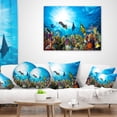 thumbnail image 4 of Designart Colorful Coral Reef with Fishes - Seascape Throw Pillow - 18x18, 4 of 5