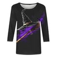 thumbnail image 4 of DailyTrove Women's Halloween Long - Sleeve Top, Witch & Magic Light Print, Fashionable Fit, Soft Material, Halloween Parties & Casual Wear, 4 of 6