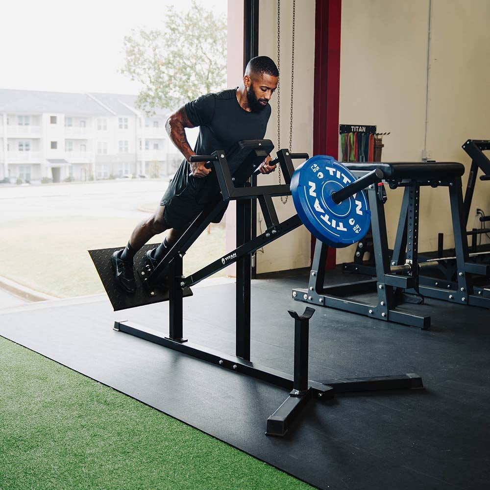 Titan Fitness Plate-Loaded Chest Supported T-Bar Row Machine, 400 LB Capacity, Incline Back Strength Training Machine with Adjustable Diamond-Textured Footplate and Multi-Grip Handles