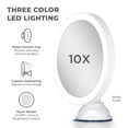 thumbnail image 2 of Zadro Lighted Wall Mounted Suction Cup Makeup Mirror with 10X Magnification, 2 of 12