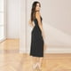 thumbnail image 3 of Vestido elegante de estilo francés para mujer, sin mangas, con abertura en el hombro, para primavera y verano, 3 of 6