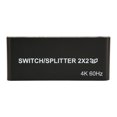 thumbnail image 1 of M Buder Conmutador Divisor HDMI 2 en 2 Salidas 4K a 60Hz Extractor de Audio con Control Remoto Enchufe Británico para PC TV Proyector Ideal Cine en Casa (21.00 cm / 8.26 in), 1 of 9