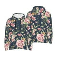 thumbnail image 4 of Zufioo Vintage Floral Design Fleece Comfortable Hoodie for Mens,Sweatshirt for Men,Pullover Hooded Sweatshirt for Men -Small, 4 of 5