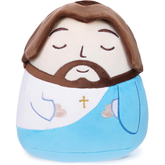 8 Inch Jesus Plush Pillow,Easter Baptism Christian Gift for Kids Christians Party
