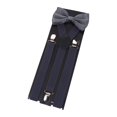 thumbnail image 4 of Tirantes para hombre, conjunto de pajarita, tirantes ajustables en forma de Y con Clips, banda elástica, pantalones, tirantes para fiesta de vestido gris oscuro, 4 of 9