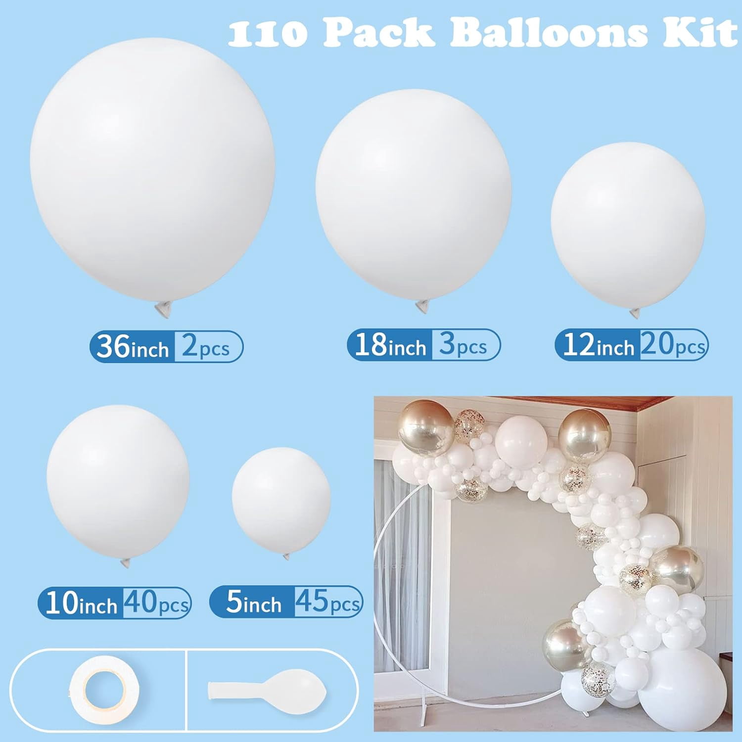129pcs Metallic Gold Balloons Different Sizes 18 12 10 5 Inch, Latex Balloon Garland Arch Kit Party Graduation Wedding Holiday Happy Birthday Decorati Df3f368e Bf71 4507 8595 Cfe71511de91.146f9f7d227f4b75c3fe861e5a8d644f-216093