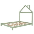 thumbnail image 5 of Hassch Full Size Wood Platform Bed with House-Shaped Headboard for Living Room, Green, 5 of 8