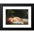 thumbnail image 2 of Gustave Courbet 14x11 Black Modern Framed Museum Art Print Titled - Nu Lying (1866), 2 of 5
