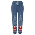 thumbnail image 4 of Christmas Pants Women Santa Claus Pants High Waist Jogger Pants With Elastic Ties Sweatpants Casual Pants For Women Navy XXL, 4 of 4