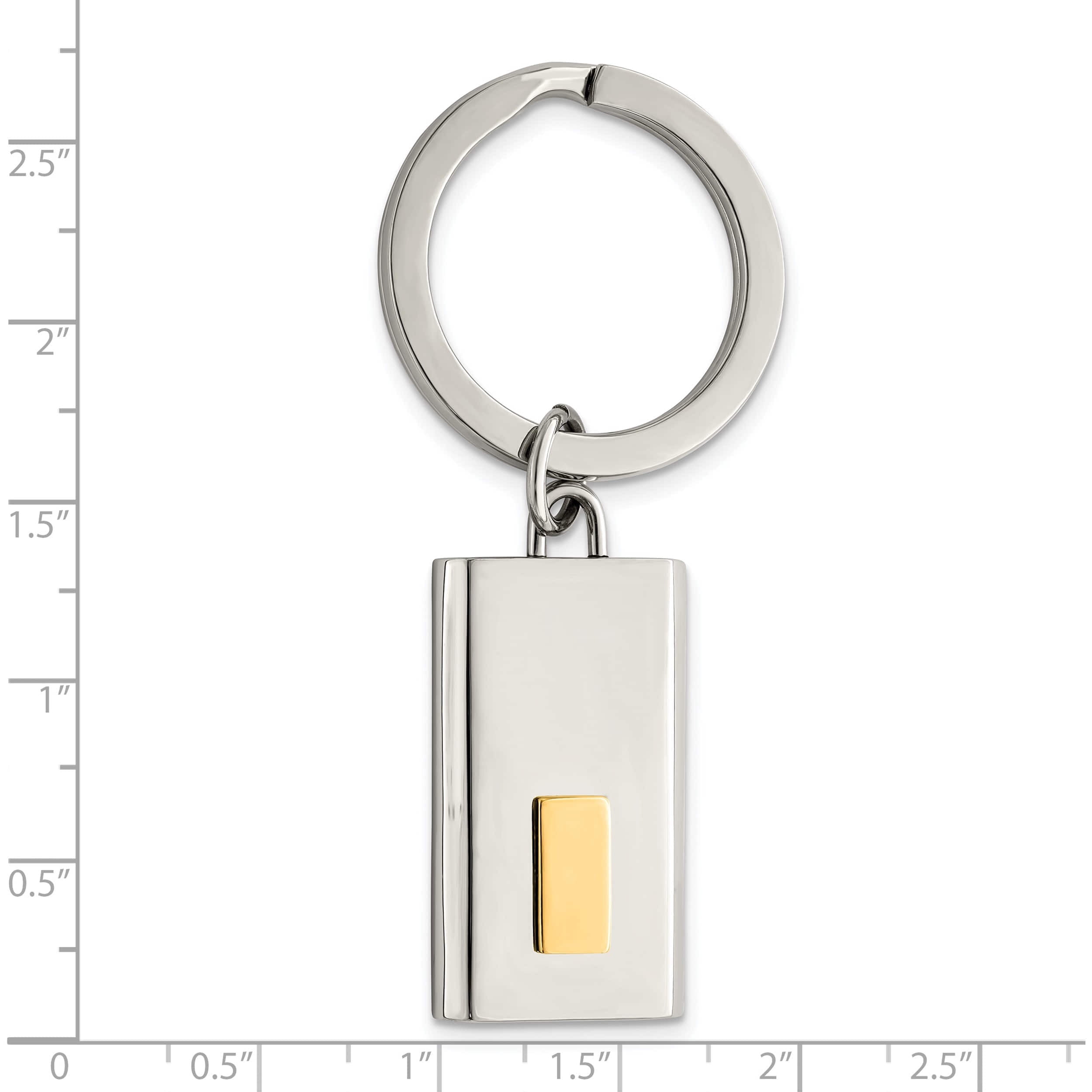 Stainless Steel Polished Yellow Ip-Plated Key Ring (61 X 18) Made In China srk115