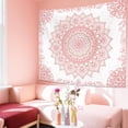 thumbnail image 6 of Pink Boho Wall Tapestry for Bedroom, Mandala Hippie Cute Floral Tapestries Teen Girl Room Decor, Bohemian Pink and White Poster Wall Hanging Art Aesthetic for Living Room Dorm, 6 of 9