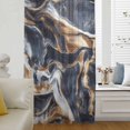 thumbnail image 6 of Navy Blue Brown Marble Sheer Curtains 63 Inches Long, Minimalist Abstract Art Light Filering Curtains, Breathable Simi Curtain Privacy Drapes for Living Room Bedroom Lightweight Window Treatment, 6 of 9