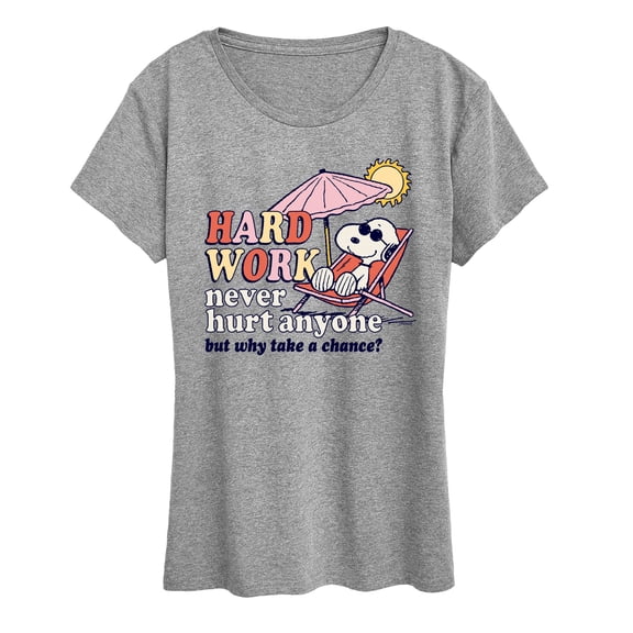 Peanuts - Hard Work - Women's Short Sleeve Graphic T-Shirt