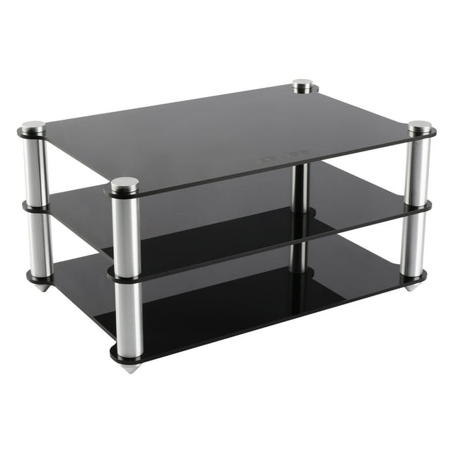 KGUSS desktop Mini 3-Layer Transparent Black Acrylic Audio Component Rack