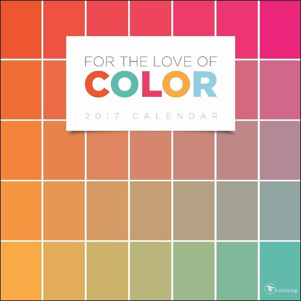 TF Publishing For the Love of Color 2017 Large Grid Wall Calendar