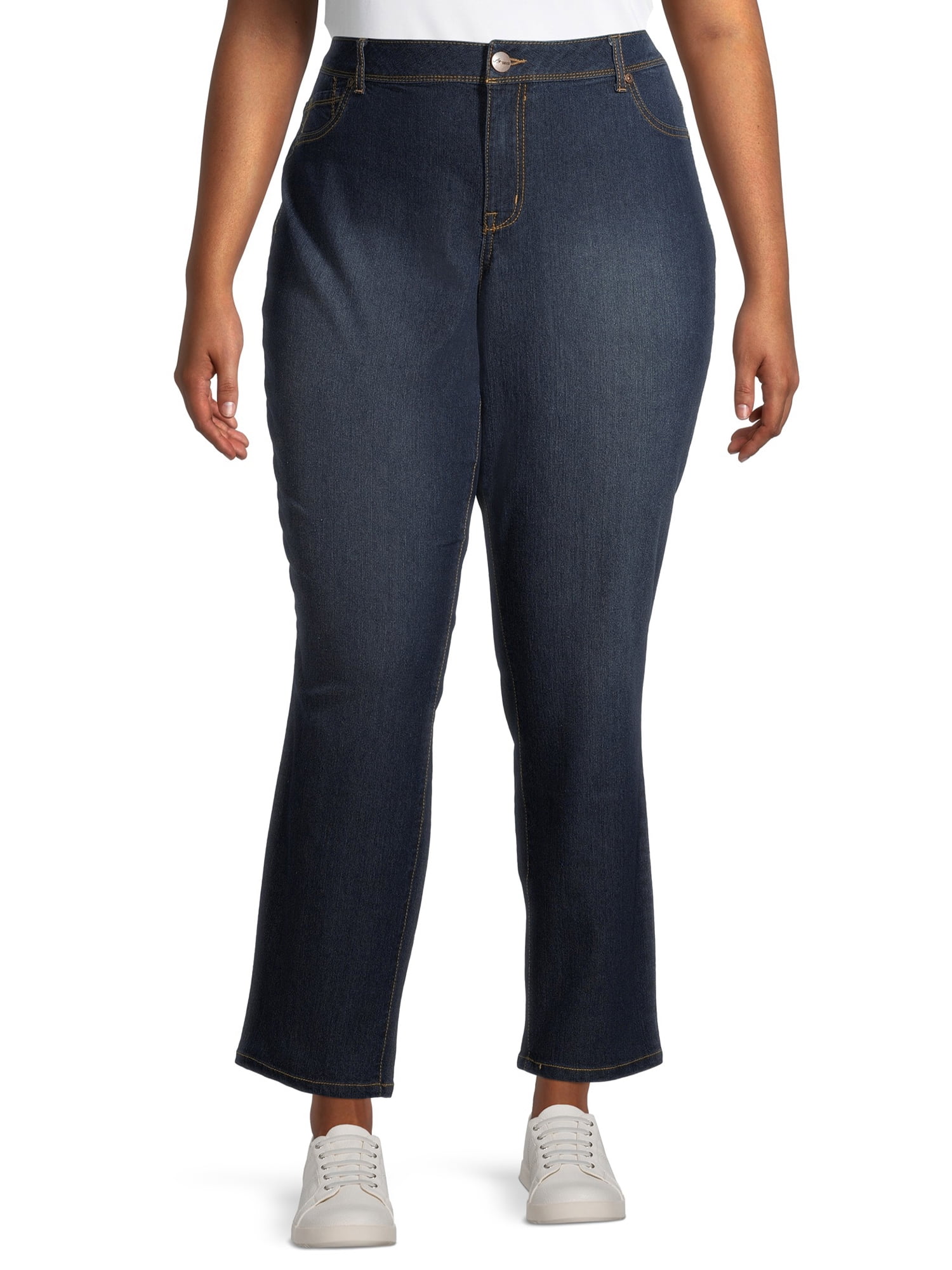 A3 Denim Women's Plus Size Straight Leg 