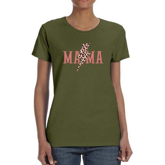 Mama Thunder W Cheetah Pattern T-Shirt Women -Smartprints Designs, Female Large