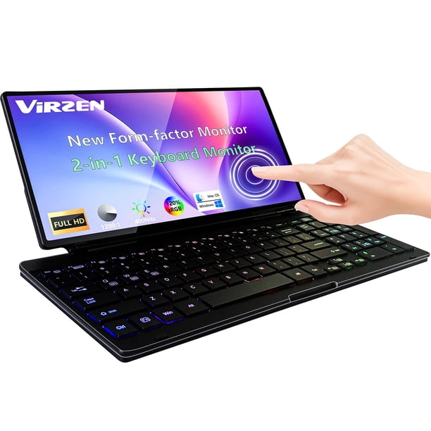 Monitor portátil con pantalla táctil Virzen FHD de 12,8 pulgadas