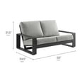 thumbnail image 4 of Lounge Loveseat Sofa, Gray, Aluminum, Outdoor Patio Balcony Cafe Bistro Garden Hospitality Restaurant, Modern Contemporary, HB37964, 4 of 9