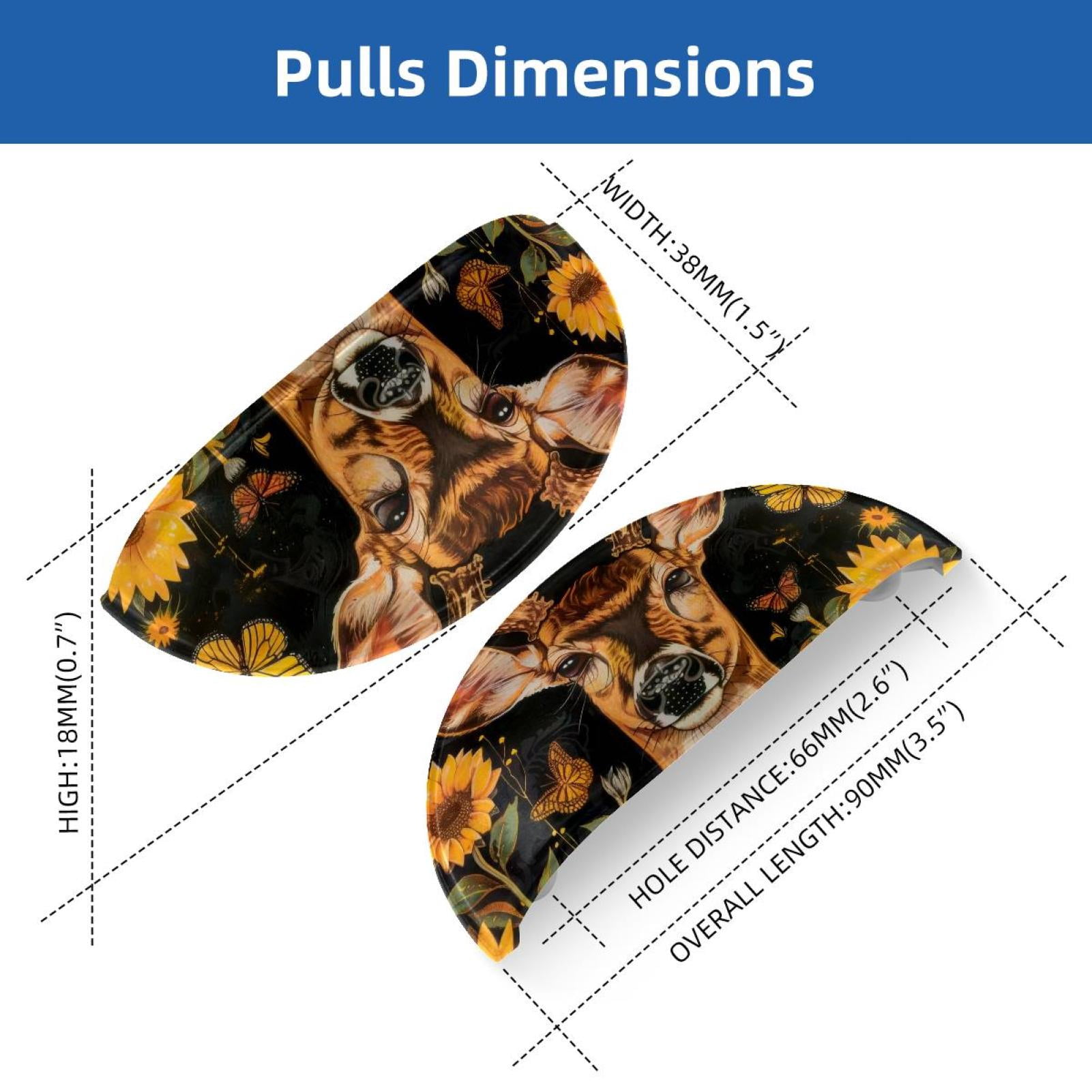 PhooArto 6 Pcs Cup Drawer Pulls, Butterflies Sunflowers Deer Shell Shape Handles Cabinet Knobs for Dresser Cupboard Closet Wardrobe with Screws