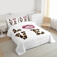 thumbnail image 3 of Homewish Female Men Women Safari Cheetah Print Bedding Comforter Set 2pcs,Brown Red Twin Comforter Sets Microfiber,Jungle Wildlife Leopard Print Breathable Bedding Set,Luxury Bedroom Decor, 3 of 8