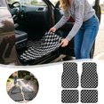 thumbnail image 2 of Car Interior 4 Piece Racing Checkered Floor Mats Non Backing Fit Cars Trucks SUVs 4PCS, 2 of 4