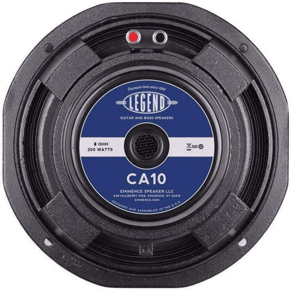Eminence Legend 1058 10" Guitar Speaker, 75 Watts at 8 Ohms, Black