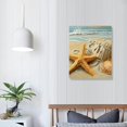 thumbnail image 2 of ZFLMY Starfish Seashell Beach Modern Canvas Prints Home Decor Living Room Bathroom Office, Ready to Hang Wall Art 16x20in, 2 of 5