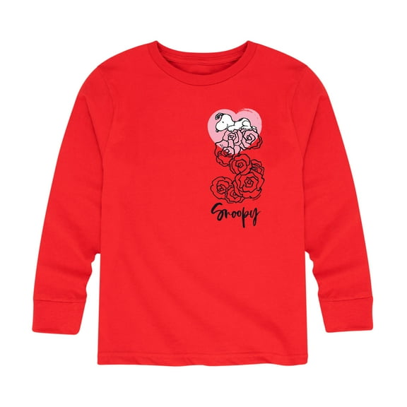 Peanuts - Snoopy Valentine's Roses - Toddler And Youth Long Sleeve Graphic T-Shirt