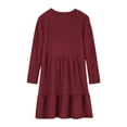 thumbnail image 6 of Fancifize Girls Long Sleeve Ruffle Dress Crew Neck A-Line Fall Casual Dresses with Pockets Teen Girls Plain Midi Dresses for 4-14 Y, 6 of 9