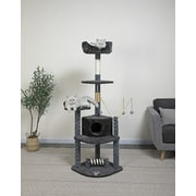 Go Pet Club F18 62 in. Grey and Black Cat Tree Condo Furniture