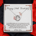 thumbnail image 2 of 24th Birthday Women Gift Lucky in Love Message Card Necklace for Daughter Sister Girlfriend Jewelry From dad Mom Brother friend, 2 of 6