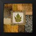 thumbnail image 2 of Marcon, Michael 12x12 Black Modern Framed Museum Art Print Titled - Fallen Leaf II - green, 2 of 5