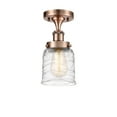 thumbnail image 3 of Innovations Lighting  Ballston Urban Bell - 1 Light 5" Semi-Flush Mount Deco Swirl/Antique Copper, 3 of 5