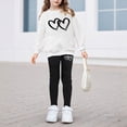 thumbnail image 2 of TOWED22 Toddler Baby Girl Fall Winter Outfit Girl Long Sleeve Pullover Sweatshirts Jumper Pants Clothes Set,White,7-8 Y, 2 of 4