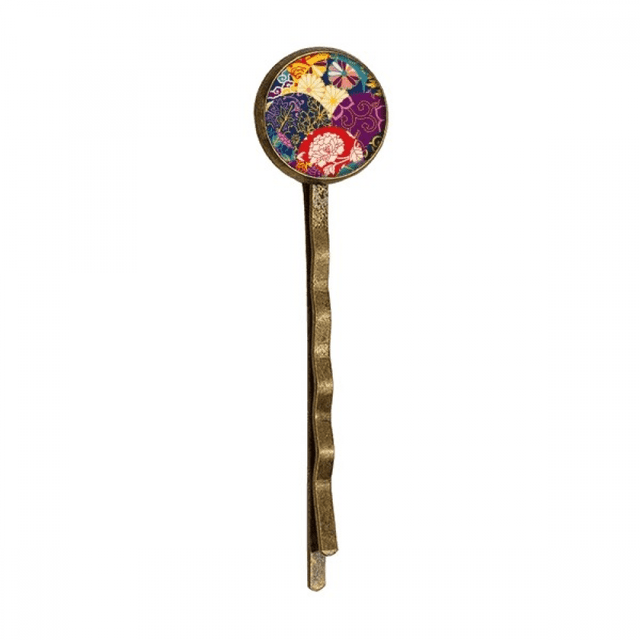 Flowers Dots Pattern Chinese Japanese Style Asia Retro Metal Hair Bobby Pin Headwear