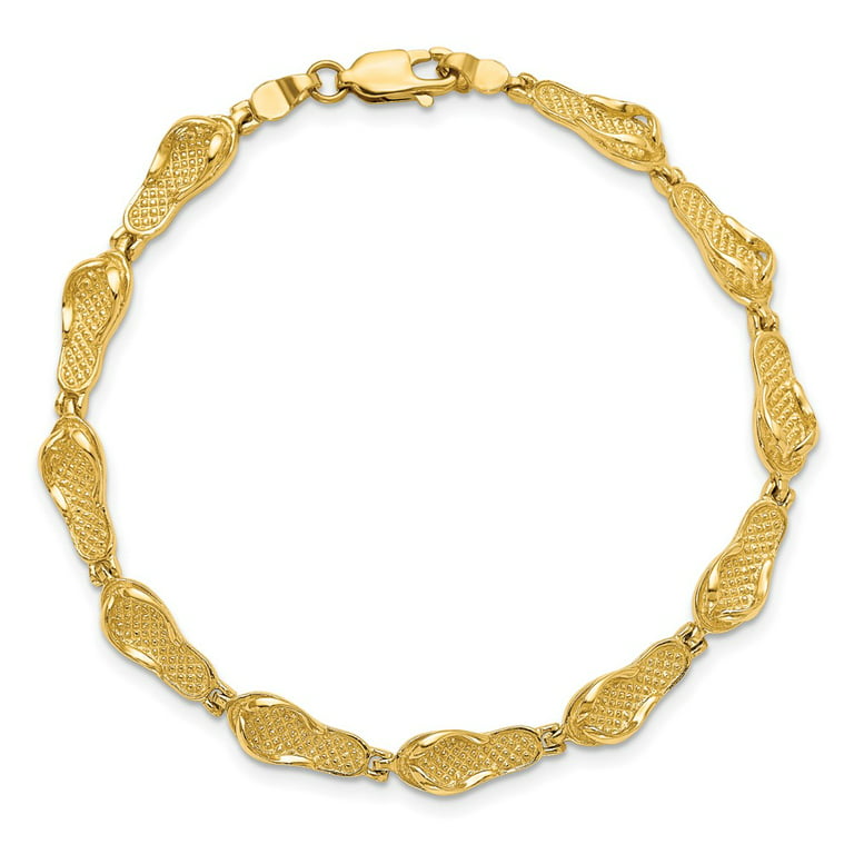 FJC Finejewelers 14k Yellow Gold Single Flip-flop Link Bracelet 7 Inches