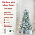 thumbnail image 3 of GVN 6ft Snow Flocked Artificial Christmas Trees with Cool White LED Lights, Xmas Decoration Tree for Indoor, Outdoor, Holiday Decor, White, Green, 3 of 7