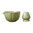 thumbnail image 3 of Cuenco de cerámica para matcha de 420 ml, cuenco de porcelana para mezclar matcha para bebidas de ceremonia. Verde con soporte, 3 of 9
