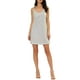 thumbnail image 1 of Vestido de Promoción Mini de Mujer Inspire Chic con Brillo y Lentejuelas, Cuello en V, Tirantes Ajustables, Plateado-Blanco Rosa XS, 1 of 8