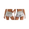 thumbnail image 2 of Shorts de verano para mujer con dobladillo, corte ajustado, estilo casual, con remaches y tiro bajo., 2 of 9