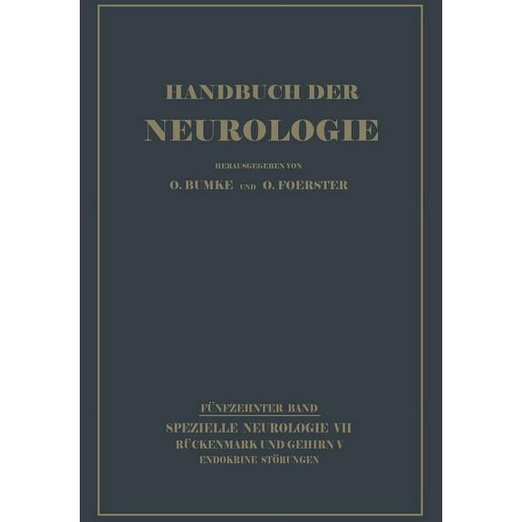 Handbuch Der Neurologie Endokrine StÃ¶rungen, Book 15, (Paperback)