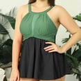 thumbnail image 4 of PEASKJP Women's Bikini Swimsuits 2 Piece Plus Size High Waisted Modest Bikini Swimwear Green 2XL, 4 of 5