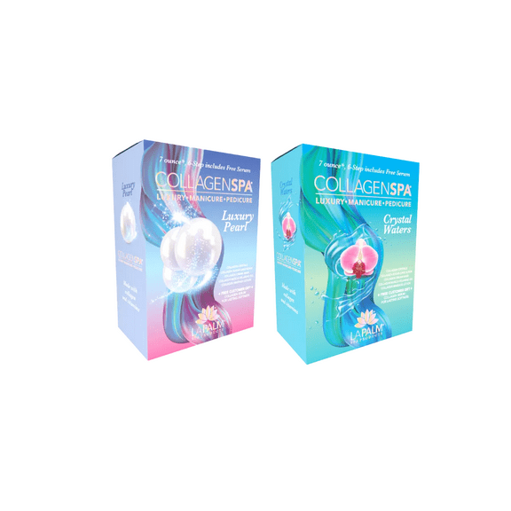 La Palm Collagen Spa 6 Step Manicure/Pedicure Kit Luxury Pearl   Crystal Water