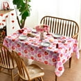 thumbnail image 4 of Valentine''s Day Tablecloth 60×84 Inch, Pink Colored Love Hearts with Words Washable Table Cover for Party Picnic Dinner Decor, 4 of 6