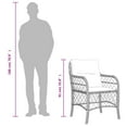 thumbnail image 4 of vidaXL Garden Chairs with Cushions 2 pcs Beige Poly Rattan, 4 of 5