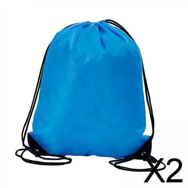 2x Mochila Con Cordón Porta Bolas Mochila Informal Para El Día Para Hombres Adultos Azul 2 piezas