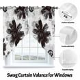 thumbnail image 3 of Black Floral Swag Valances for Windows 2 Pack Vintage Flowers Swag Kitchen Curtains 36 Inches Long Rod Pocket Short Window Treatment for Kitchen Bathroom 28"x36", 3 of 8