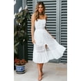 thumbnail image 4 of Dames Dentelle Bretelles Robe Sans Manches Dentelle Crochet Creux Longue Robe en Vrac Boho Été, 4 of 6